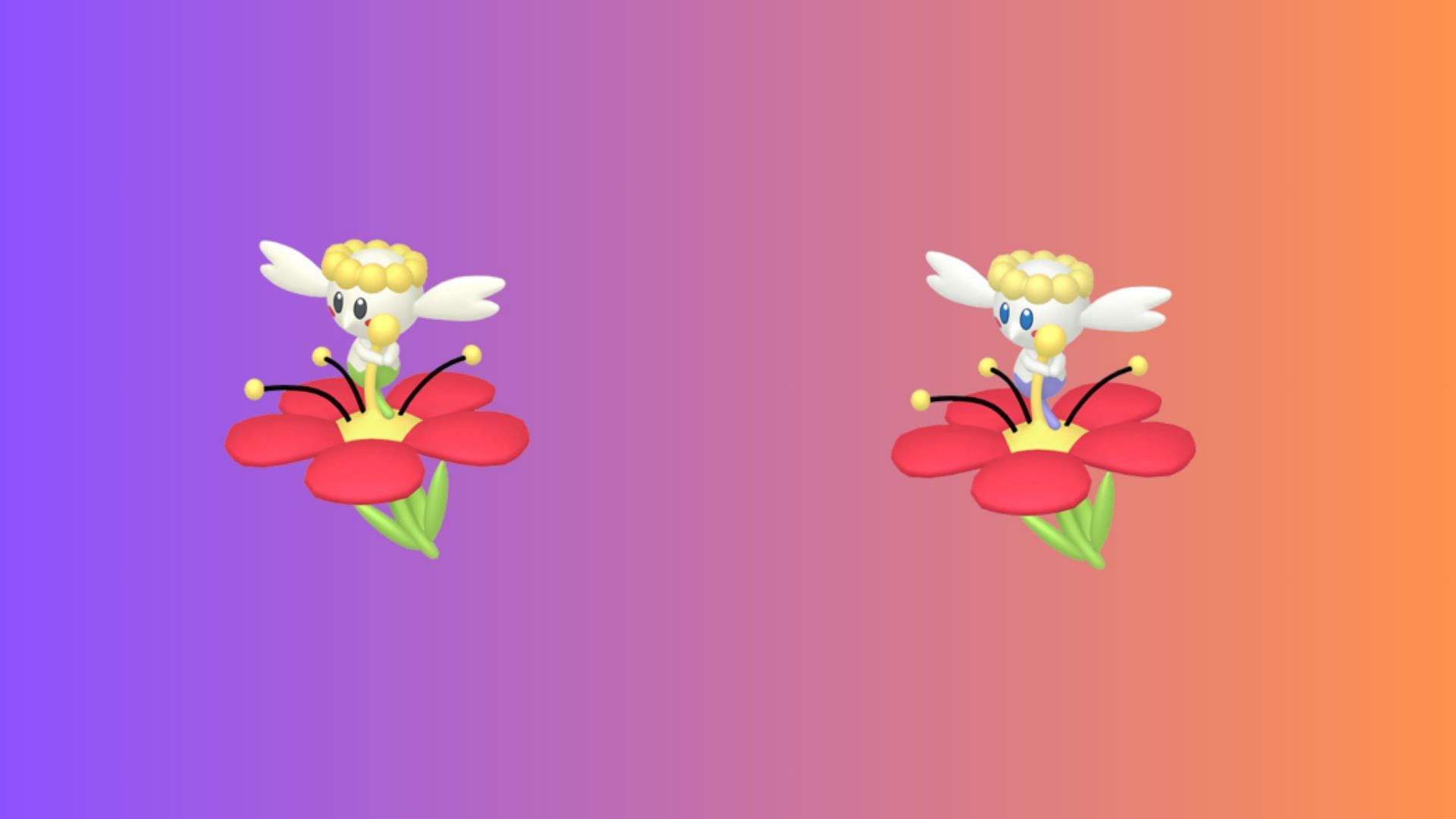 Flabébé and its shiny form (Image via TPC)